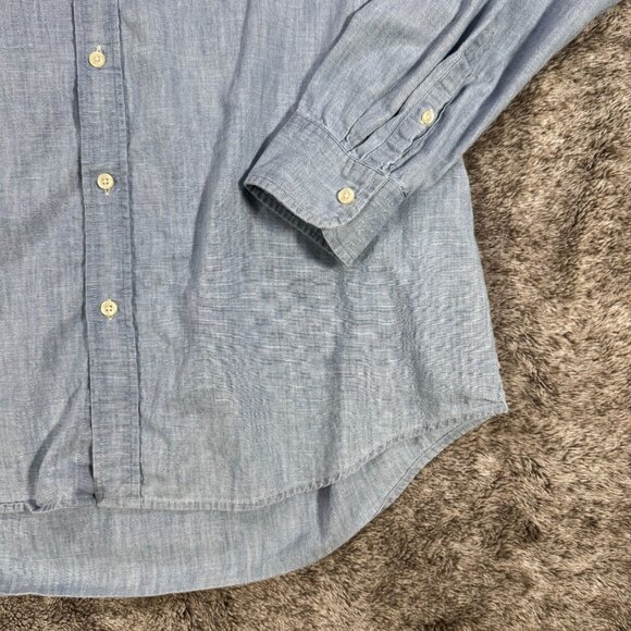 Chap's By Ralph Lauren Men's Button Down Long Sleeve Denim Shirt Sz L - Picture 2 of 7